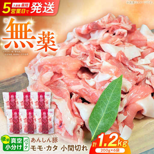 豚肉 こま切れ 計1.2kg 藤井ファーム[AWAF060]豚こま