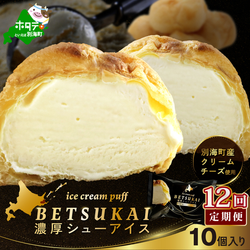 北海道 別海町 【12か月定期便】 BETSUKAI 濃厚 シューアイス 10個 セット【NSM120001】
