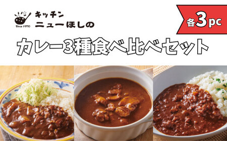 キッチンニューほしの  カレー3種食べ比べセット【3種×各3パック】【11100-2210】