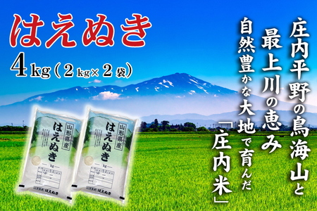 SA3052　令和7年産【精米】 はえぬき 4kg (2kg×2袋) SI