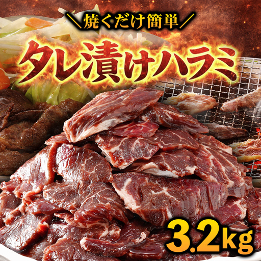 タレ漬け ハラミ 3.2kg 焼肉用 BBQ 簡単調理 fc-EO023-E タルソン