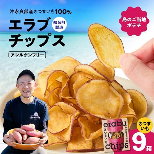 erabu chips （ さつまいも ） 9箱 セット C068-002-09 ポテトチップス 菓子 お菓子 アレルゲンフリー