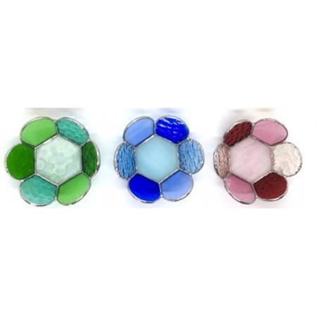 ステンドグラス　可愛いお花の小皿3点セット【1659594】