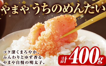 やまや うちのめんたい切子込(計400g)＜離島配送不可＞明太子 海鮮 うちのめんたい 小分け ご飯のお供 おつまみ おかず 惣菜 海鮮 パスタ 福岡 ふるさと納税限定 【ksg1876】【やまや】