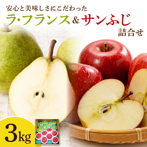 ラ・フランス & サンふじ 詰合せ 3kg フルーツ 果物 山形