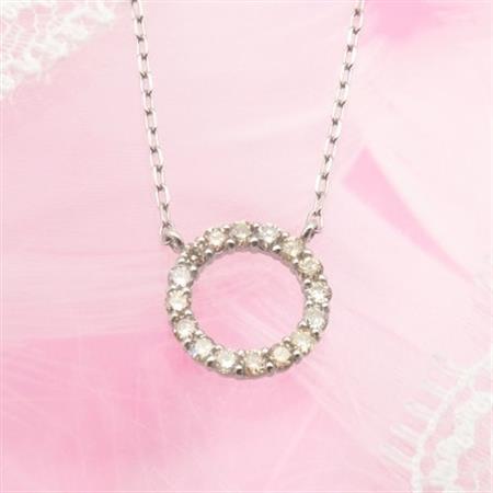 プラチナ 0.2ctダイヤモンド　サークルペンダントネックレス　HH018645【配送不可地域：離島・沖縄県】【1387336】