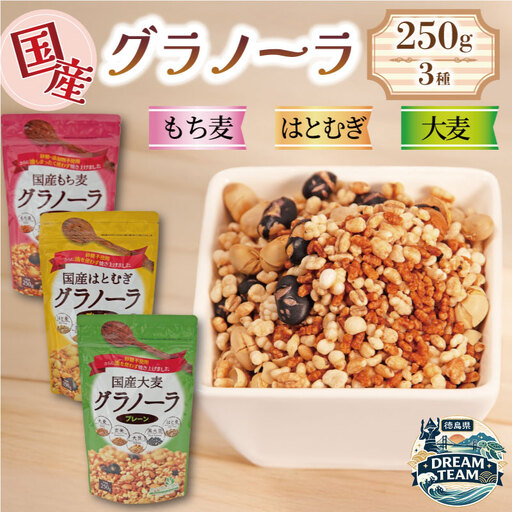 国産グラノーラ3種類セット 三好市 ドリームチーム
