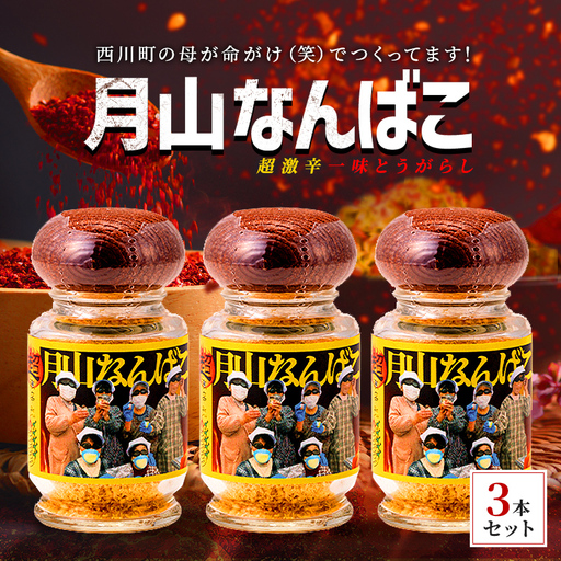FYN9-733 山形県 西川町産 唐辛子使用！ 月山なんばこ 超激辛 3本セット 調味料 食品 香辛料 スパイス 唐辛子 とうがらし 辛い 手作り 命がけ 山形県 西川町 月山