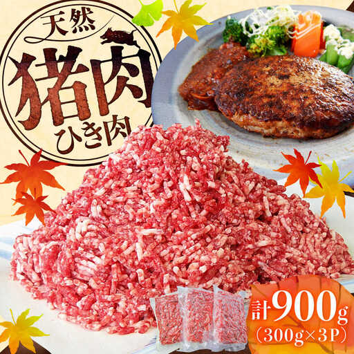 いのししひき肉 計900g （300g×3パック） / 佐賀県 / ジビエ唐津 [41ABAG008]