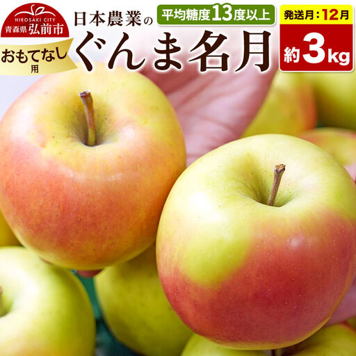 【26年12月発送】りんご ぐんま名月【おもてなし用】約3kg 平均糖度13度以上 青森県 弘前市 果物 フルーツ 林檎 リンゴ くだもの