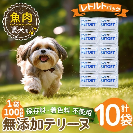 a1089-D ＜保存料・着色料 不使用＞愛犬用無添加テリーヌ レトルトパック 魚テリーヌ10袋(1袋約100g・合計約1kg)【Nフードサービス】姶良市 魚 テリーヌ 犬 ドッグ ペット フード エサ レトルト おやつ ごはん ご飯 間食 ご褒美