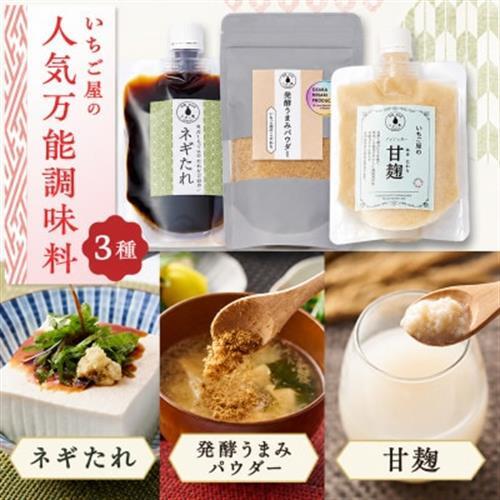 万能調味料人気3点詰合せセット(保存料・着色料無添加)―大阪府岬町・発酵と日本酒いちご屋【配送不可地域：離島】【1712606】