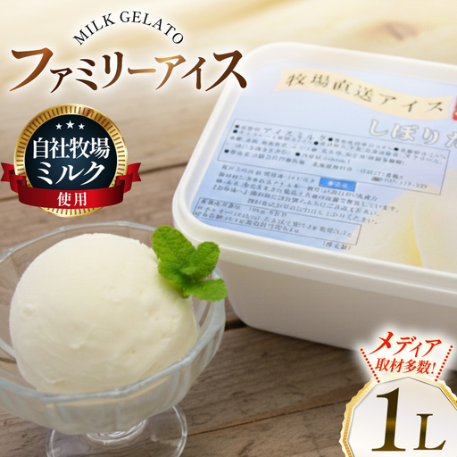 テレビで紹介！ アイス ジェラート ミルク 1L ファミリーサイズ