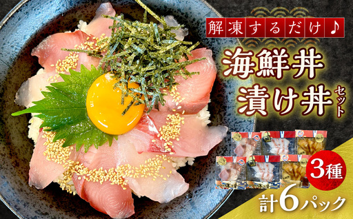 浜田の海鮮丼・漬け丼おまかせ3種セット 6パック 【195_2019】