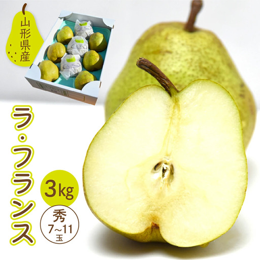 洋梨 ラ・フランス 3kg (7～11玉入り) フルーツ 果物 山形