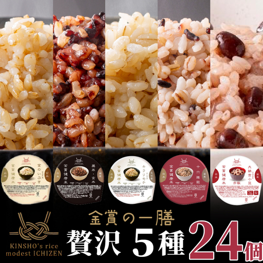 【金賞の一膳 贅沢5種】玄米 雑穀米 120g×24個 ご飯パック 食べ比べ