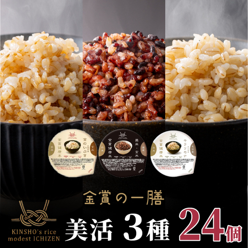 【金賞の一膳 美活3種】玄米 もち麦 120g×24個 ご飯パック 食べ比べ