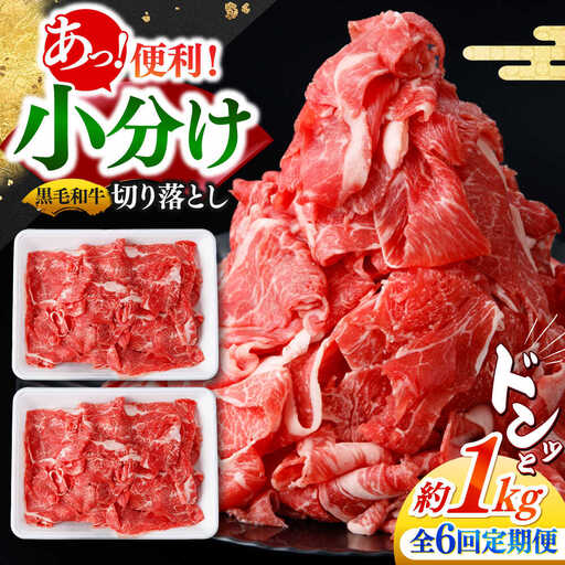【6回定期便】国産 黒毛和牛 熟成肉 切り落とし計1kg(500g×2パック)/ 小分け 国産牛 お肉 牛肉 切落し 冷凍 焼肉 すき焼き / 南島原市 / ふるさと企画[SBA096]