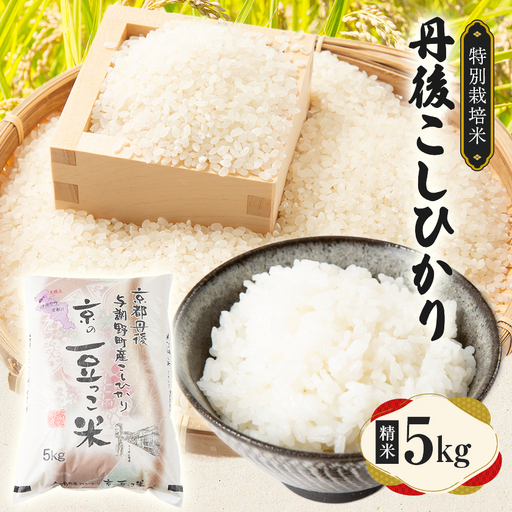 【令和7年産米】京都府与謝野町産 丹後コシヒカリ 精米5kg　特別栽培米 京の豆っこ米【1713757】