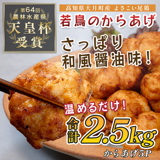 【唐揚げ】国産 よさこい尾鶏 鶏肉 唐揚げ 2.5kg