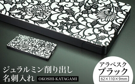 [『アラベスク』 ブラック]ジュラルミン削り出し名刺入れ 「OKOSHI-KATAGAMI」/ 名刺 ビジネス 日本製 / 亀山市 / 有限会社ギルドデザイン[AMAA053-2]