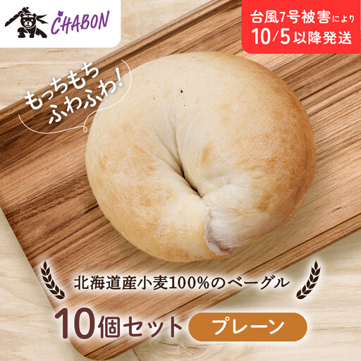 【CHABON】北海道産小麦100%のベーグル10個セット＜プレーン＞｜ 京都 人気 パンパンパンパン