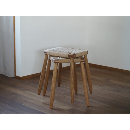 ペーパーコードスツール 1脚 スタッキング可 国産材[UMEBACHI FURNITURE]