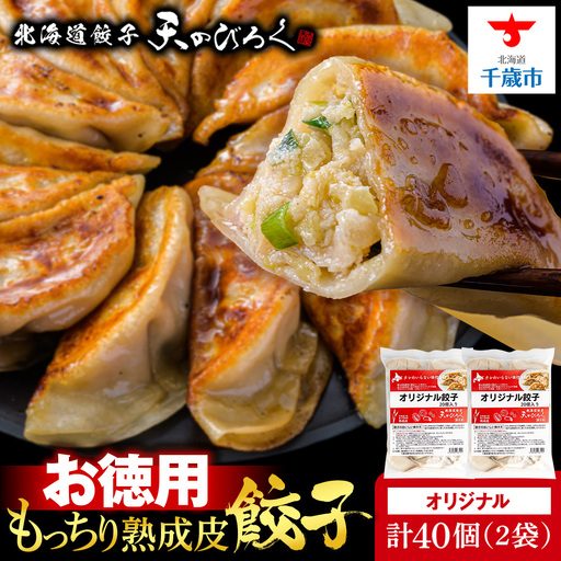 北海道餃子天のびろく お徳用 オリジナル餃子20粒入 2袋