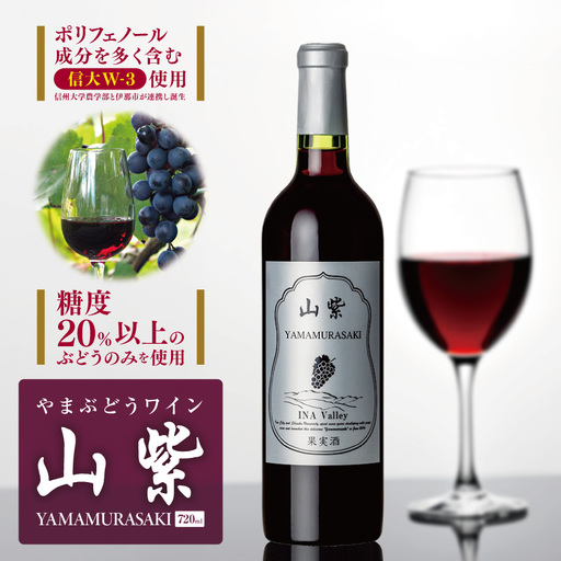 ワイン 日本ワイン やまぶどうワイン 山紫 720ml 1本 長野県 伊那市【012-70】