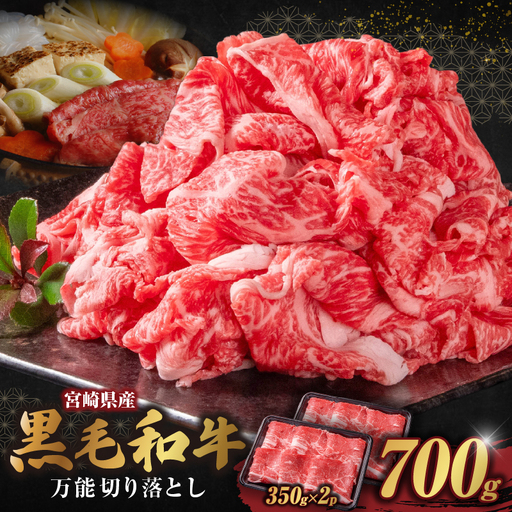 和牛おまかせ万能切落し700g|黒毛和牛 和牛 国産牛 牛肉 切り落とし 切落し 切り落し 霜降り 霜降り肉 赤身 混在 おまかせ肉 万能肉 家庭用 大容量 700g 小分け 350g 冷凍 有田牧場 エモ―牛 生産者直送 ブランド牛 受賞牛 品評会受賞 ワールドステーキチャレンジ 生産者部門 最優秀賞 宮崎県 高千穂町 ふるさと納税 返礼品|_Tk055-001