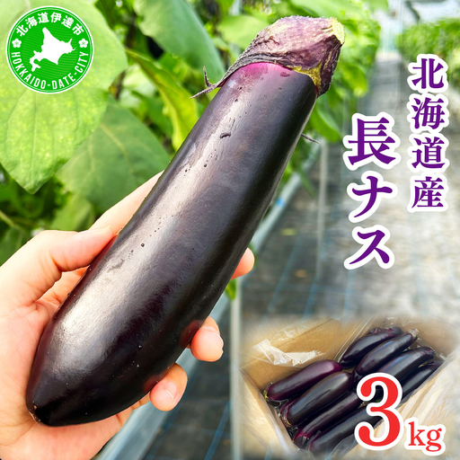 ＜先行予約＞北海道伊達産 長ナス 3kg 詰め [2026年発送]【ogr-001】