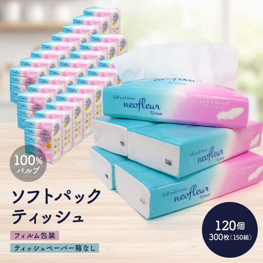 ソフトパックティッシュ　5個パック（コンパクト）×24セット(120個） ティッシュ