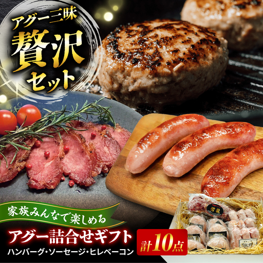 碧龍の「アグー豚 詰め合せギフト」 豚肉 ハンバーグ ソーセージ ベーコン ヒレ 詰め合わせ お取り寄せ 国産 ギフト 沖縄市 / 碧龍[BCEO015]