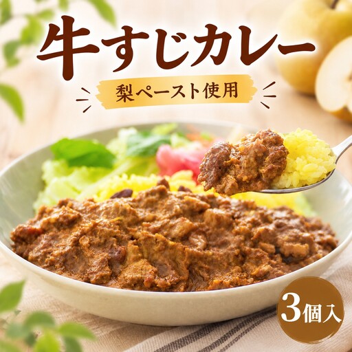 梨 の チャツネ（ペースト） を使った 牛すじ カレー 3個 セット ［DS002ci］