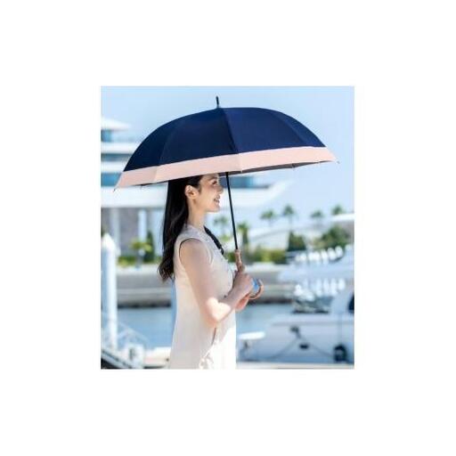ロサブラン【日傘】ミドル コンビ【55cm】【ネイビー×ピンク】 