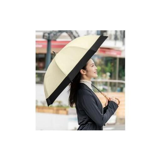 ロサブラン【日傘】ミドル コンビ【55cm】【ベージュ×ブラック】 