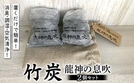 置くだけで簡単！消臭・調湿・空気清浄！ 竹炭 龍神の息吹 2個セット インテリア ガーデニング SDGs F21C-469