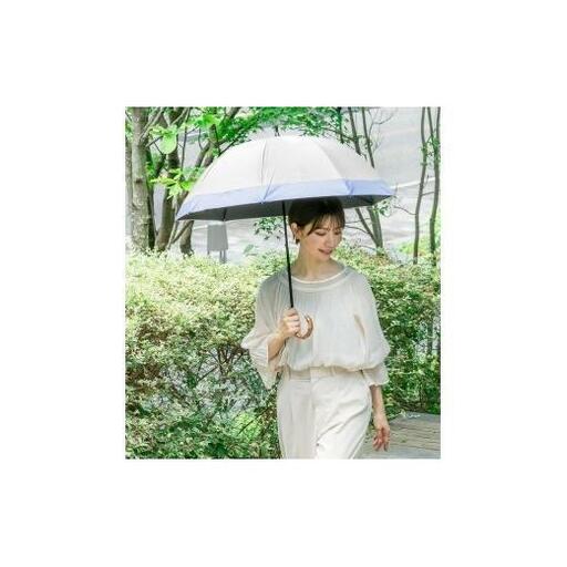 ロサブラン【日傘】ショート コンビ【50cm】【アイボリー×シエルブルー】 