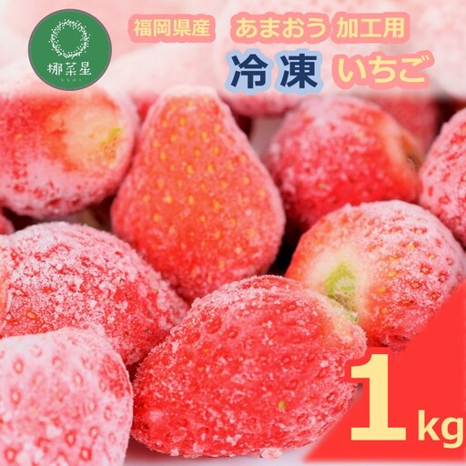 自然栽培 福岡県産あまおう加工用(冷凍) 1kg【A9-022】