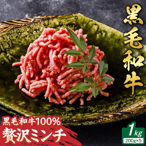 黒毛和牛 100% 贅沢 ミンチ 1kg 山形牛 200g 小分けパック