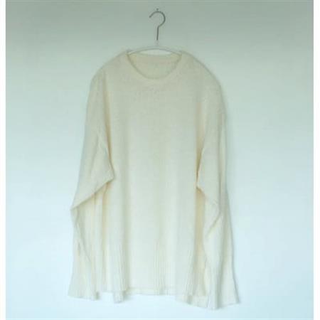 【ezu】monochrome sweater white /コットン100%◆高級◆白◆Mサイズ【1720355】