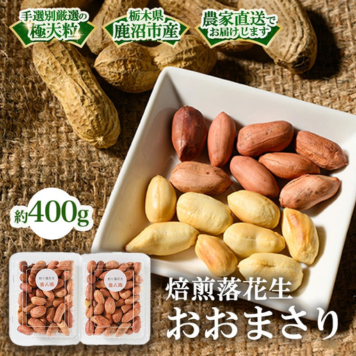 焙煎落花生 おおまさり 約400g | らっかせい ピーナッツ おつまみ 鹿沼市 農家直送 ※2026年11月〜発送