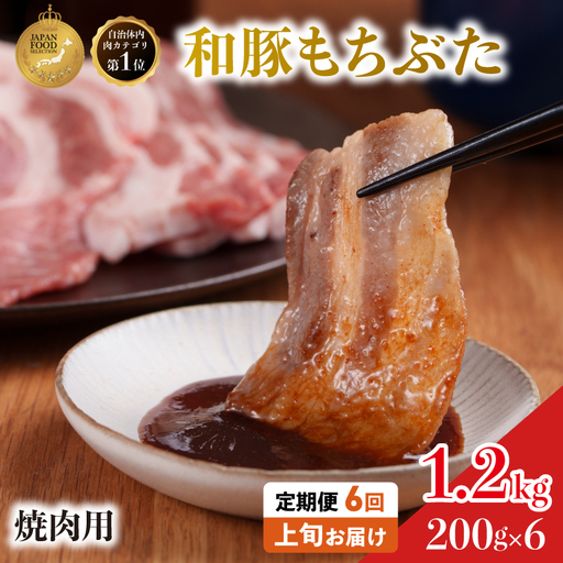 焼肉用 豚バラ 和豚 もちぶた 200g×6 豚肉【定期便6回】