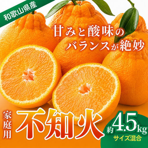 みかん 不知火 約4.5kg【ご家庭用】 森本農園の手選別  和歌山県産 サイズ混合 【北海道・沖縄・離島配送不可】【BV-mrmt083A】