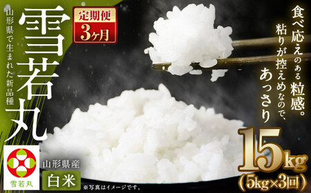 [3ヶ月定期便][令和7年産][白米] 雪若丸 5kg×3回 山形県産 (5kg袋小分け) 精米 [2025年11月上旬発送開始予定]