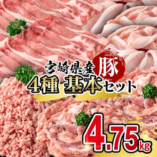 宮崎県産豚肉 満載セット4.75kg 小分け＜58-55a＞