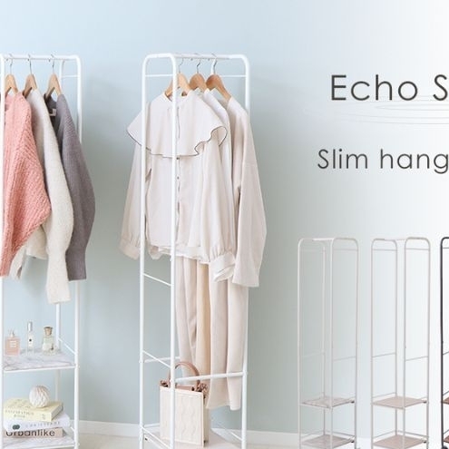 スリムハンガーラック Echo エコー ヤマソロ スリム ハンガーラック キャスター 軽量 収納棚 ポール ラック ポールハンガーラック 家具 インテリア おしゃれ 兵庫 兵庫県 小野市 ダークモルタルグレー