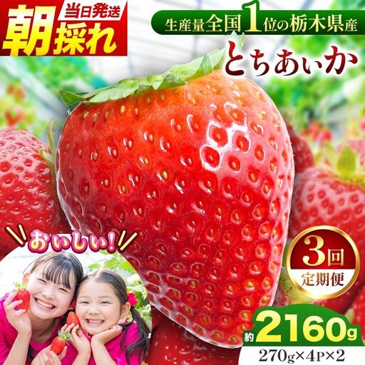 【定期3回】那珂川町産とちあいか　朝採れ当日発送 270ｇ×4Ｐ×2
