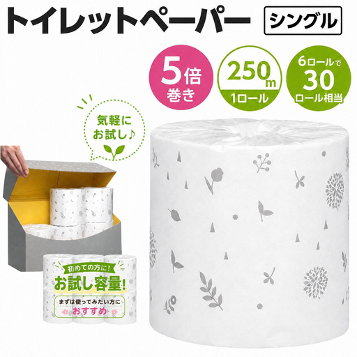 トイレットペーパー シングル スリム 芯なし 5倍巻き 250m 6 ロール 半年 イットコ 個包装 エコ 日用品 トイレ 新生活 備蓄 防災 消耗品 生活雑貨 生活用品 コンパクト 送料無料 収納 長持ち 節約 ゴミ削減 再生紙 ふんわり やわらかい しっかり 業務用 上質 高級感 備蓄品 四国中央市 日本一 紙のまち