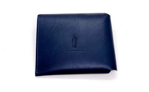 渋沢栄一翁 コンパクト財布 （ ネイビー ） コンパクト フランス革 財布 小物 牛革 革 革製品 収納 収納品